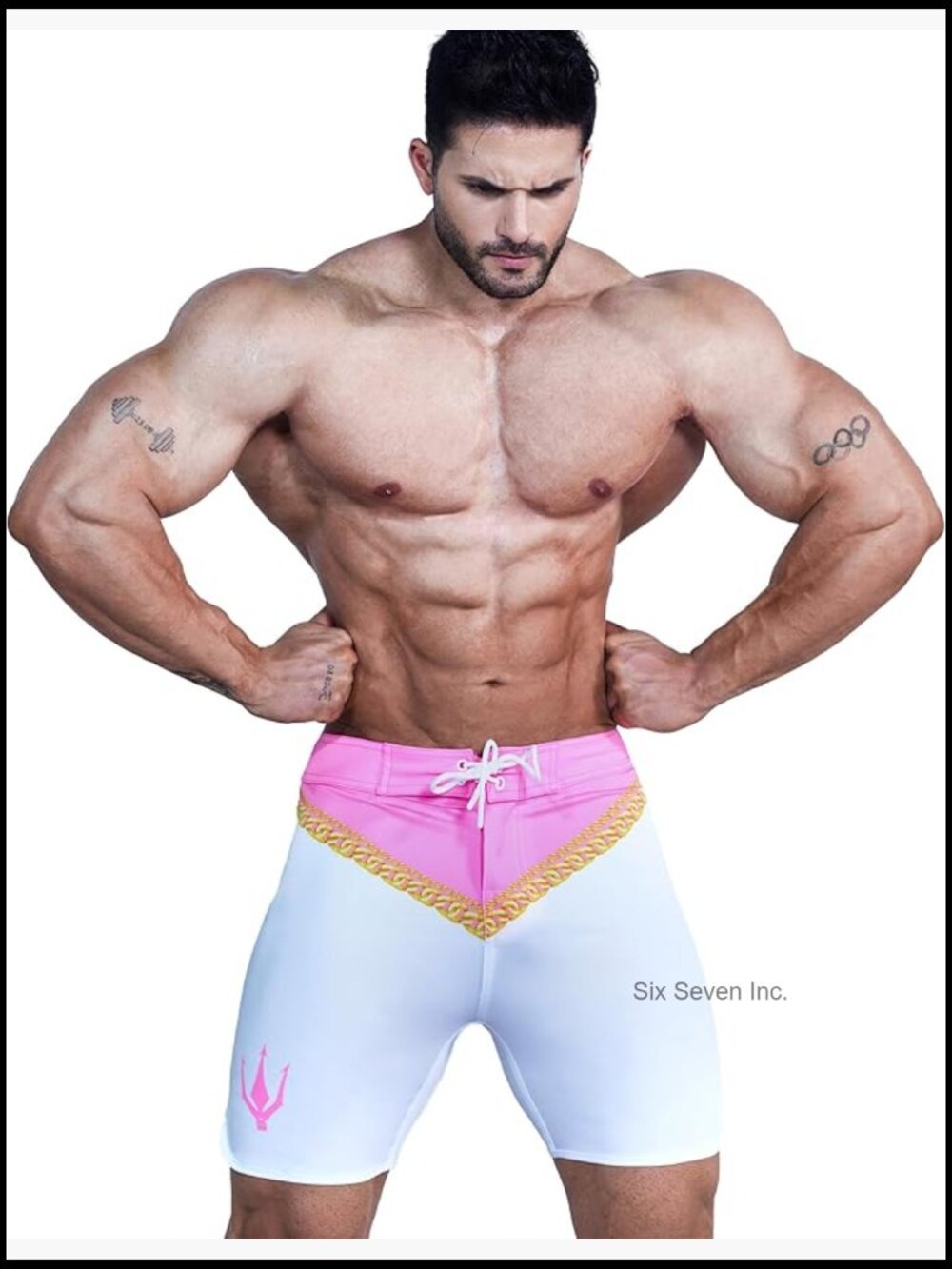 Ifbb Pro Qualifier 15.5in Mens Board Shorts Posing Trunks Competition